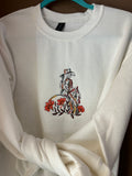 Small fall floral cowgirl crewneck