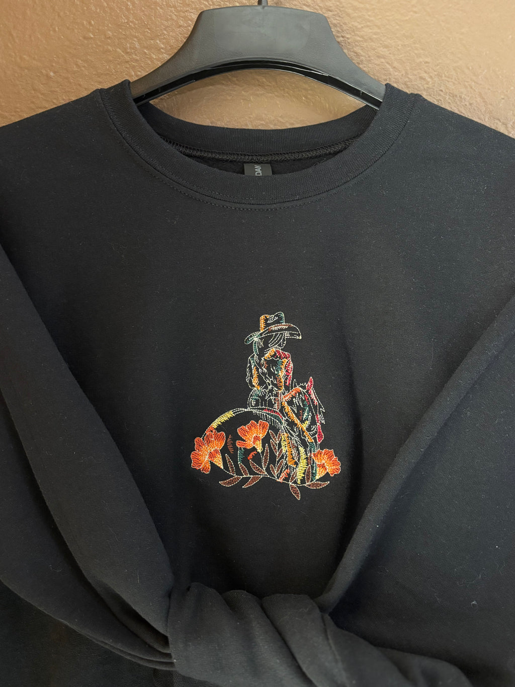 Small Fall Floral Cowgirl Crewneck